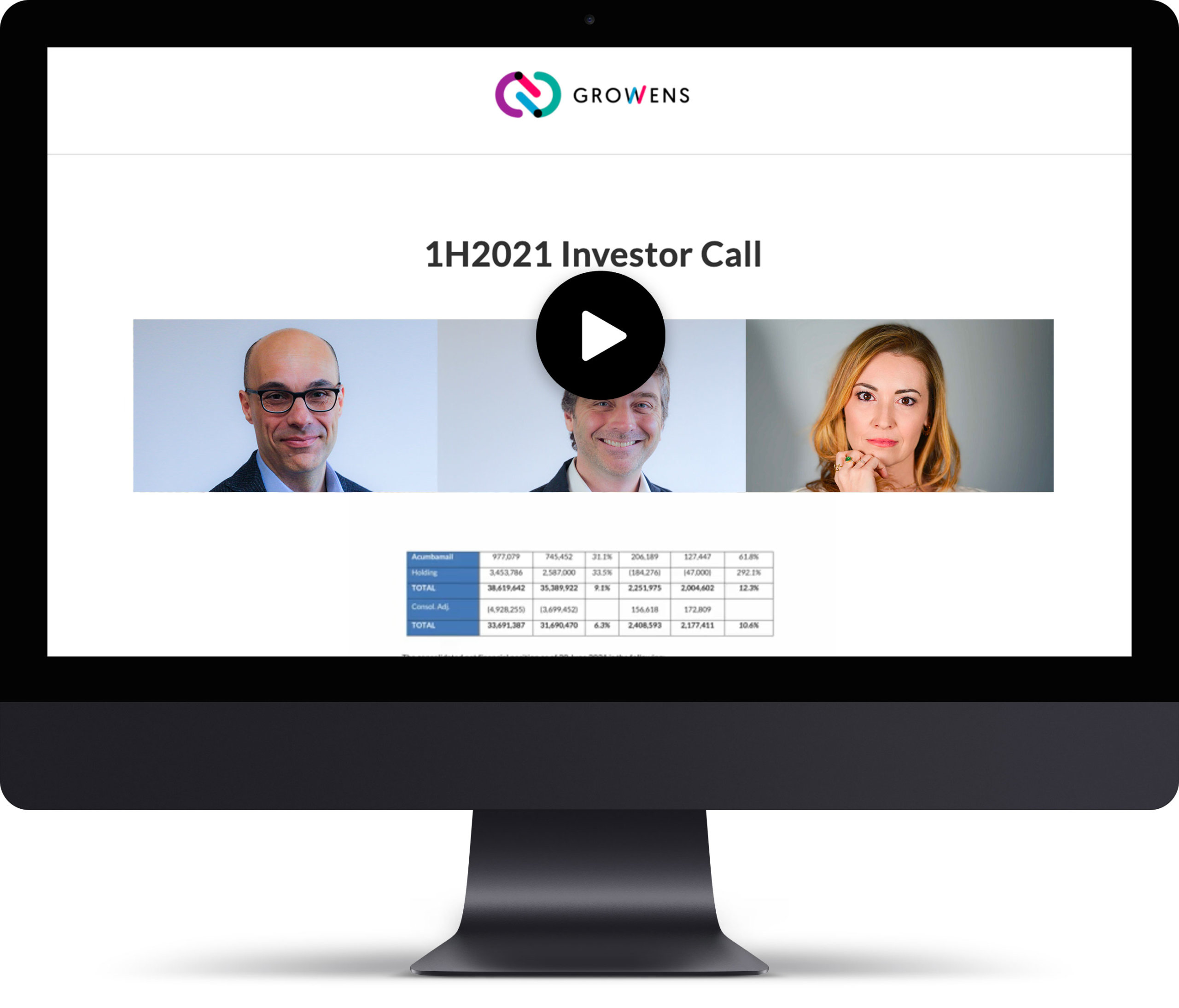 Watch the 1H2021 Conference Call